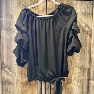 Elegant Black Off-Shoulder Women's Top